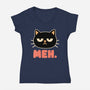 Meh Cat-Womens-V-Neck-Tee-fanfreak1