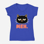 Meh Cat-Womens-V-Neck-Tee-fanfreak1