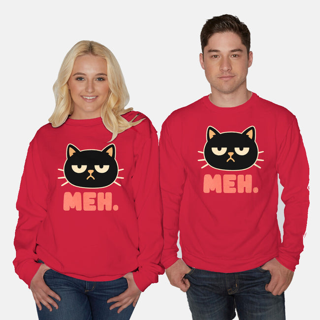Meh Cat-Unisex-Crew Neck-Sweatshirt-fanfreak1