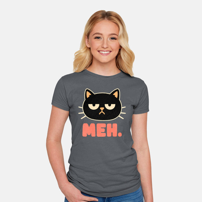 Meh Cat-Womens-Fitted-Tee-fanfreak1