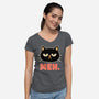Meh Cat-Womens-V-Neck-Tee-fanfreak1