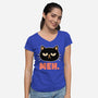 Meh Cat-Womens-V-Neck-Tee-fanfreak1