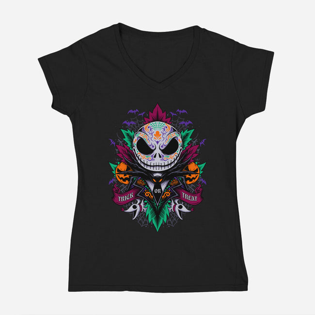 Beautiful Trick-Womens-V-Neck-Tee-spoilerinc