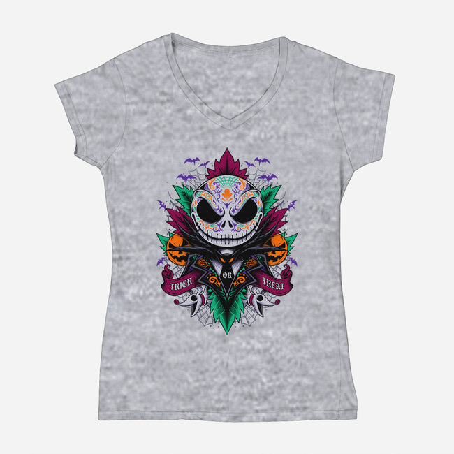 Beautiful Trick-Womens-V-Neck-Tee-spoilerinc
