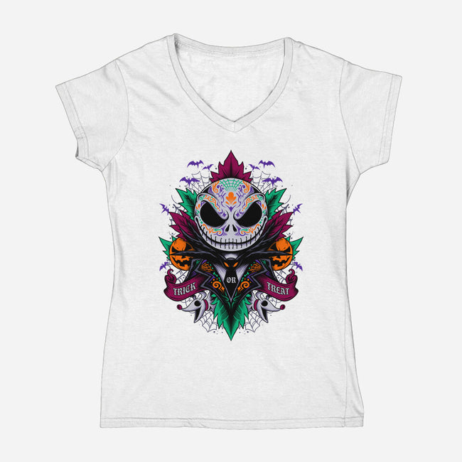 Beautiful Trick-Womens-V-Neck-Tee-spoilerinc