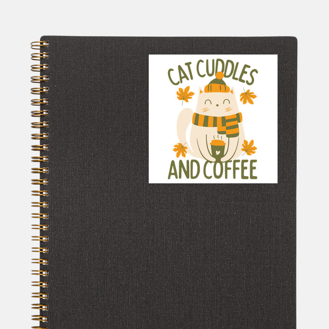 Cat Cuddles And Coffee-None-Glossy-Sticker-brunopires