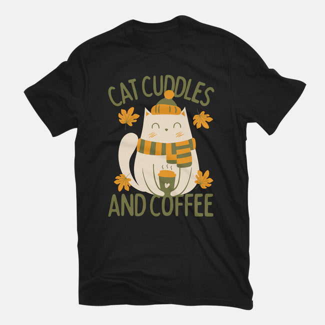 Cat Cuddles And Coffee-Womens-Fitted-Tee-brunopires