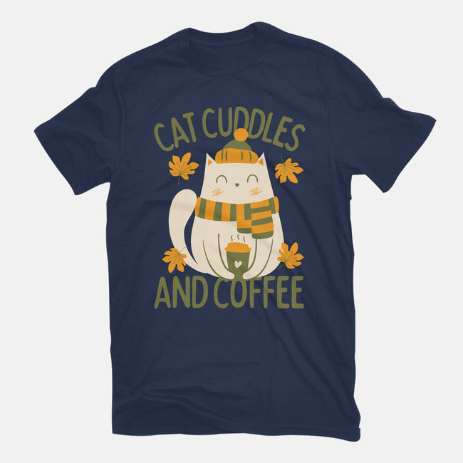 Cat Cuddles And Coffee-Womens-Fitted-Tee-brunopires