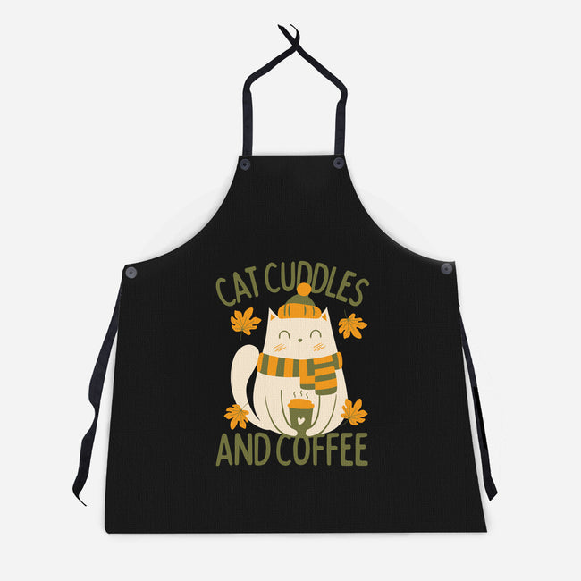 Cat Cuddles And Coffee-Unisex-Kitchen-Apron-brunopires