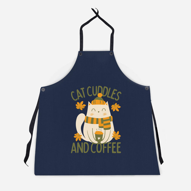 Cat Cuddles And Coffee-Unisex-Kitchen-Apron-brunopires