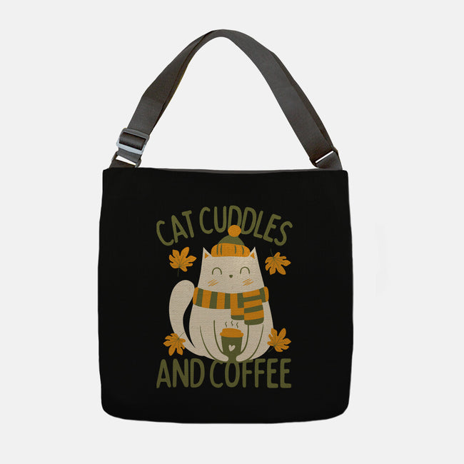 Cat Cuddles And Coffee-None-Adjustable Tote-Bag-brunopires