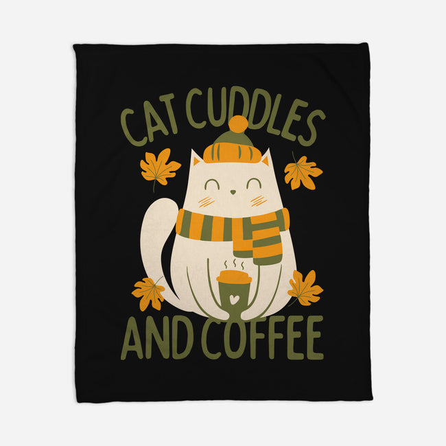 Cat Cuddles And Coffee-None-Fleece-Blanket-brunopires
