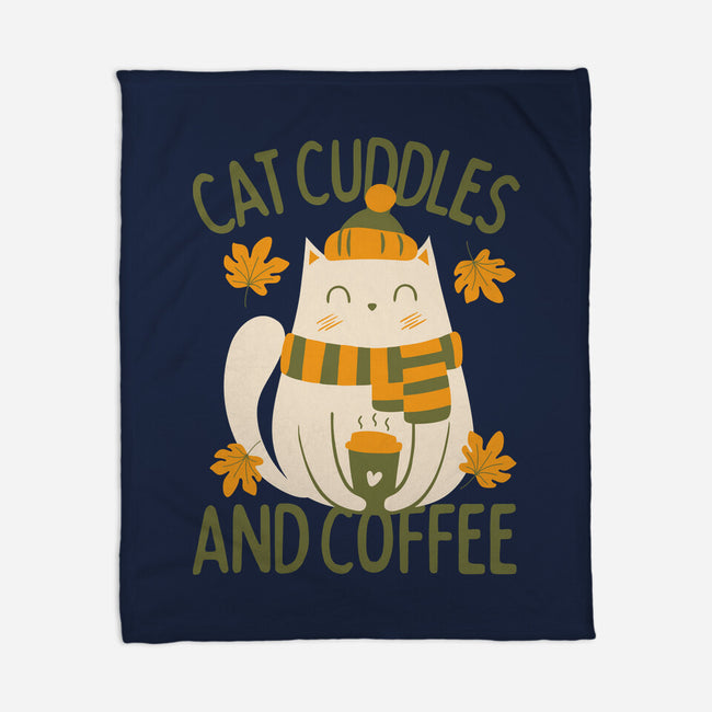 Cat Cuddles And Coffee-None-Fleece-Blanket-brunopires