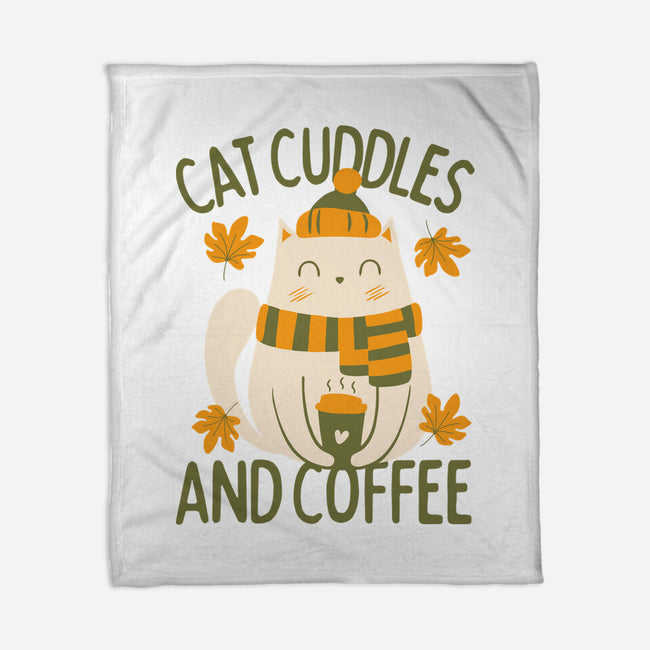 Cat Cuddles And Coffee-None-Fleece-Blanket-brunopires