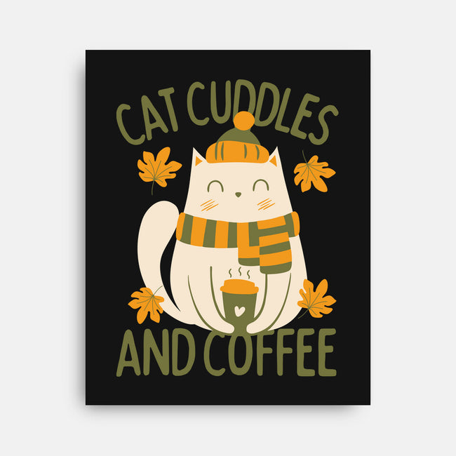 Cat Cuddles And Coffee-None-Stretched-Canvas-brunopires