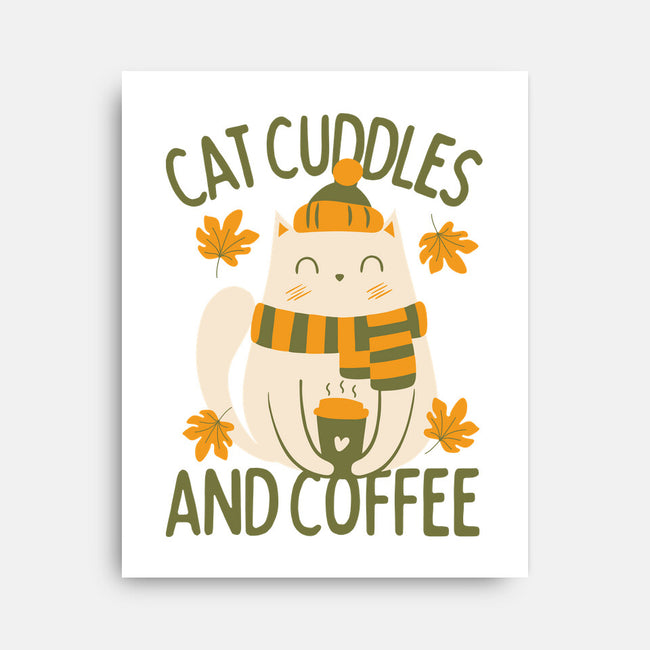 Cat Cuddles And Coffee-None-Stretched-Canvas-brunopires