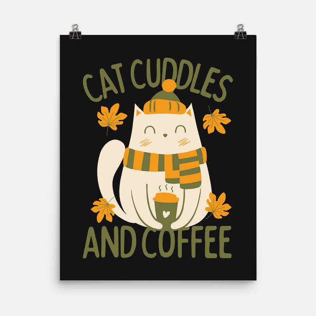 Cat Cuddles And Coffee-None-Matte-Poster-brunopires