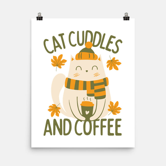 Cat Cuddles And Coffee-None-Matte-Poster-brunopires