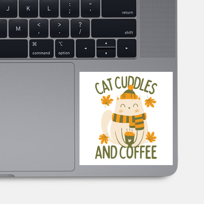 Cat Cuddles And Coffee-None-Glossy-Sticker-brunopires