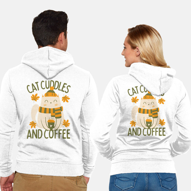 Cat Cuddles And Coffee-Unisex-Zip-Up-Sweatshirt-brunopires
