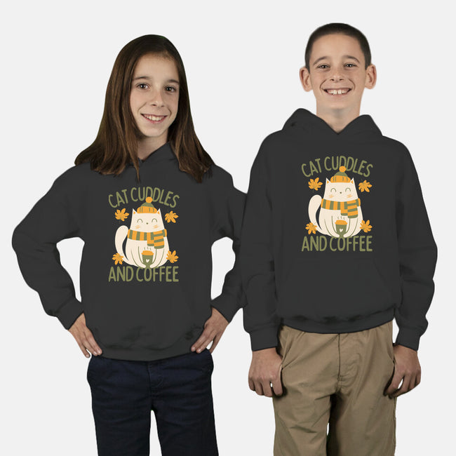 Cat Cuddles And Coffee-Youth-Pullover-Sweatshirt-brunopires