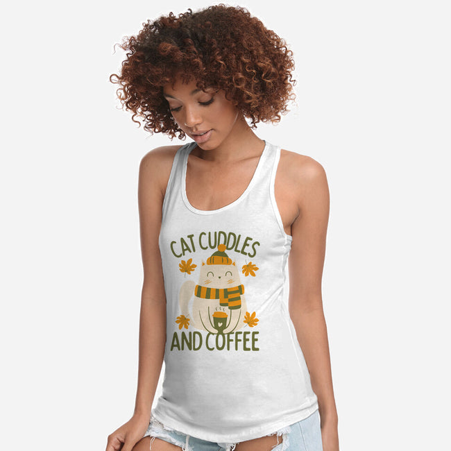 Cat Cuddles And Coffee-Womens-Racerback-Tank-brunopires