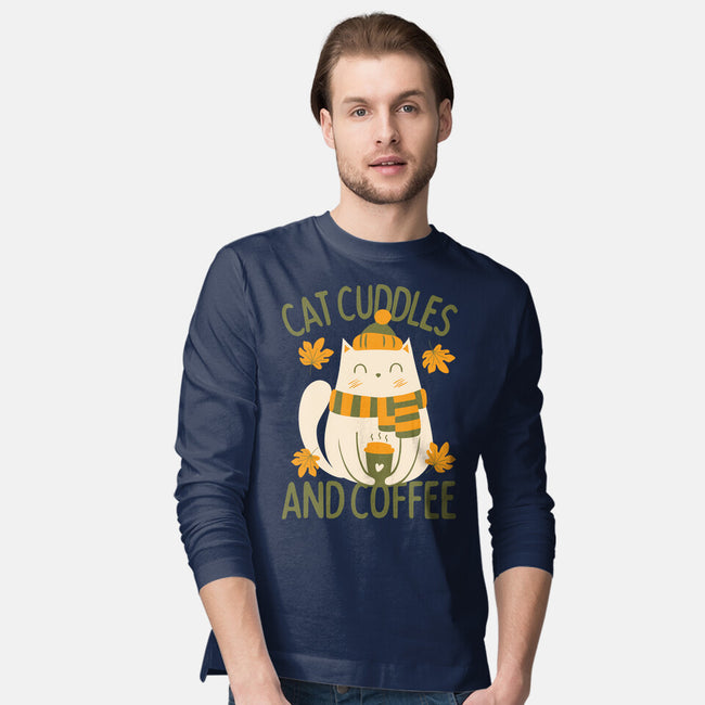 Cat Cuddles And Coffee-Mens-Long Sleeved-Tee-brunopires