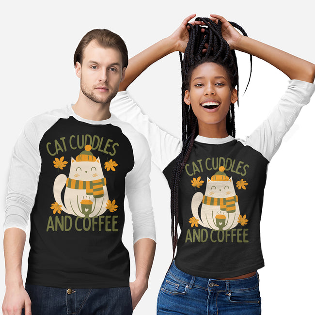 Cat Cuddles And Coffee-Unisex-Baseball-Tee-brunopires