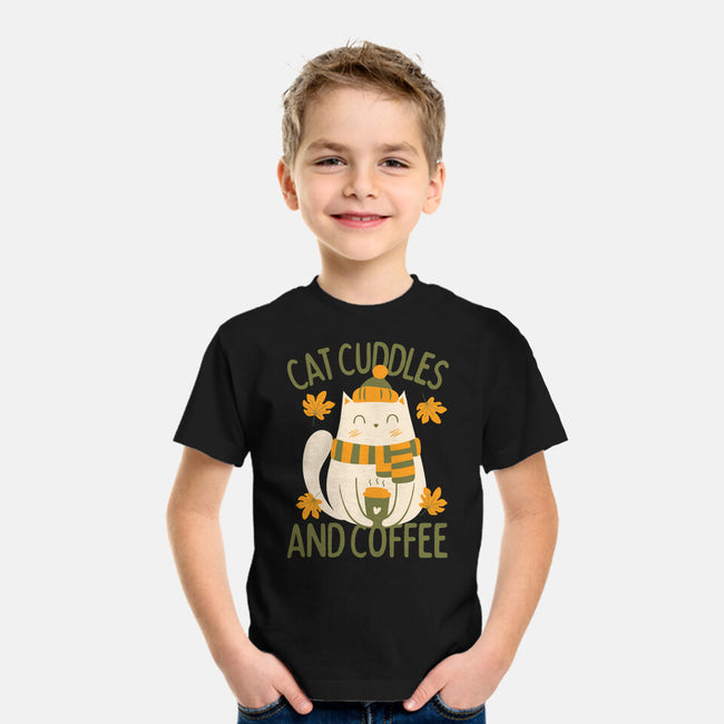 Cat Cuddles And Coffee-Youth-Basic-Tee-brunopires