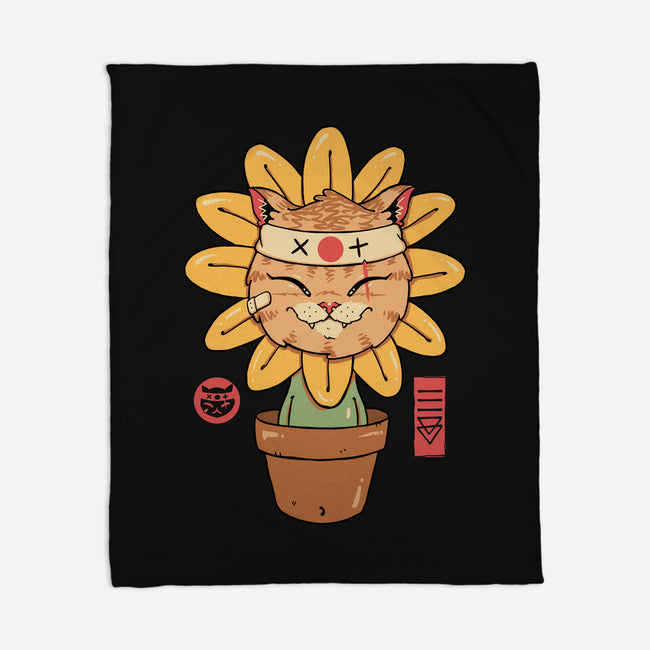 Flower Meowster-None-Fleece-Blanket-vp021