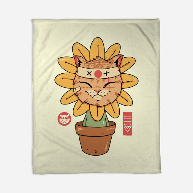Flower Meowster-None-Fleece-Blanket-vp021