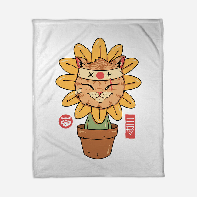 Flower Meowster-None-Fleece-Blanket-vp021