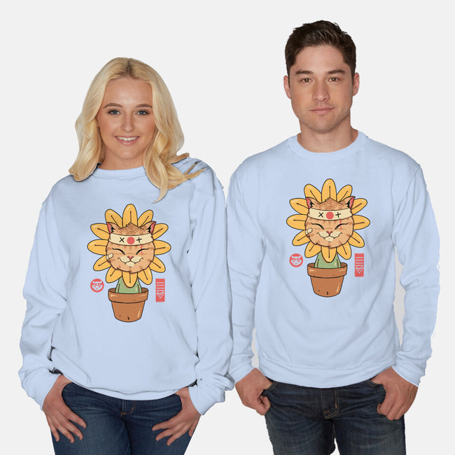 Flower Meowster-Unisex-Crew Neck-Sweatshirt-vp021