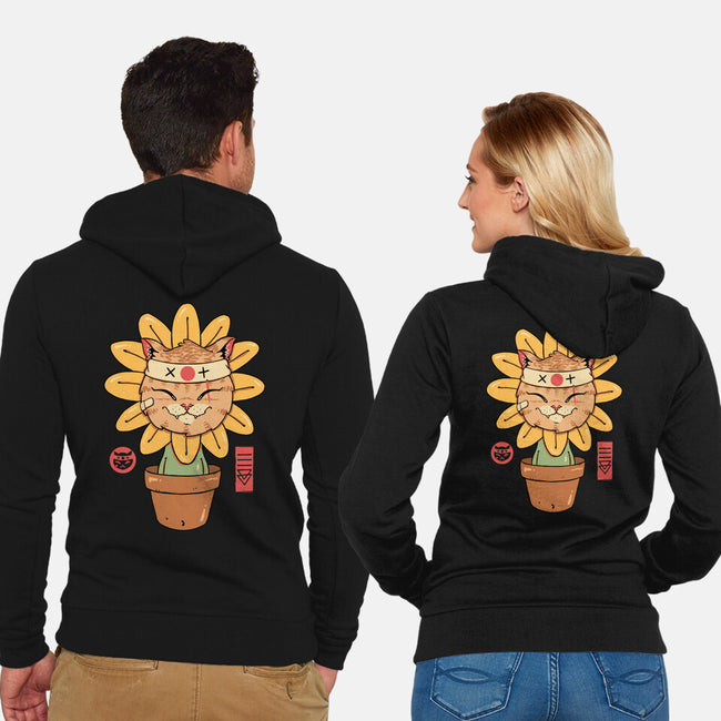 Flower Meowster-Unisex-Zip-Up-Sweatshirt-vp021