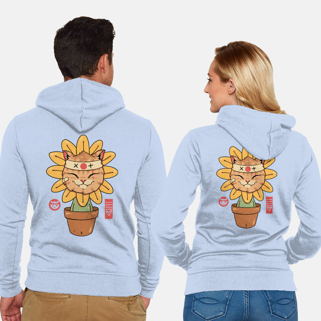 Flower Meowster-Unisex-Zip-Up-Sweatshirt-vp021