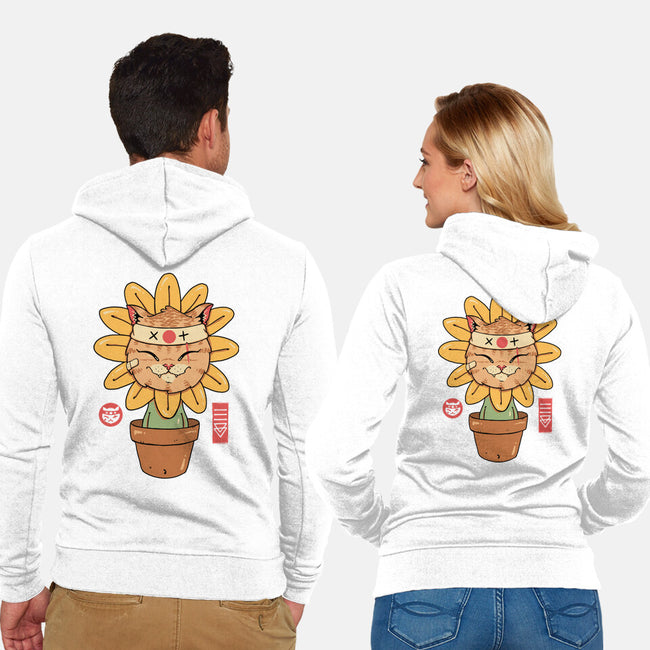 Flower Meowster-Unisex-Zip-Up-Sweatshirt-vp021