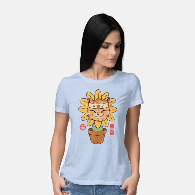 Flower Meowster-Womens-Basic-Tee-vp021
