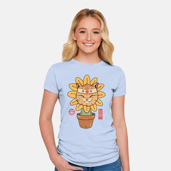 Flower Meowster-Womens-Fitted-Tee-vp021