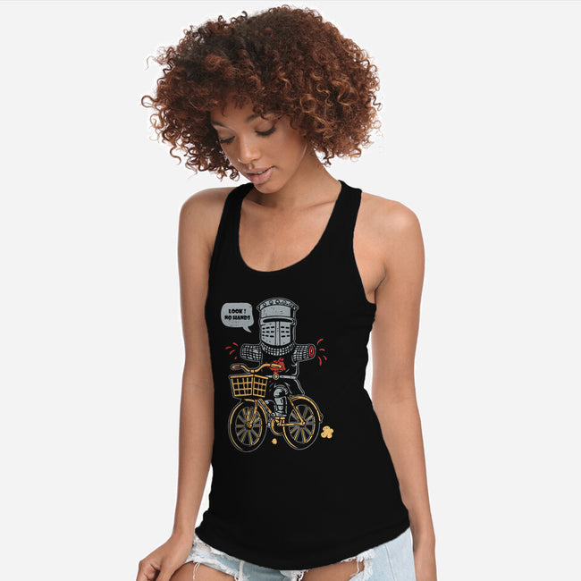 Just Look No Hands-Womens-Racerback-Tank-Marinho