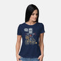 Just Look No Hands-Womens-Basic-Tee-Marinho