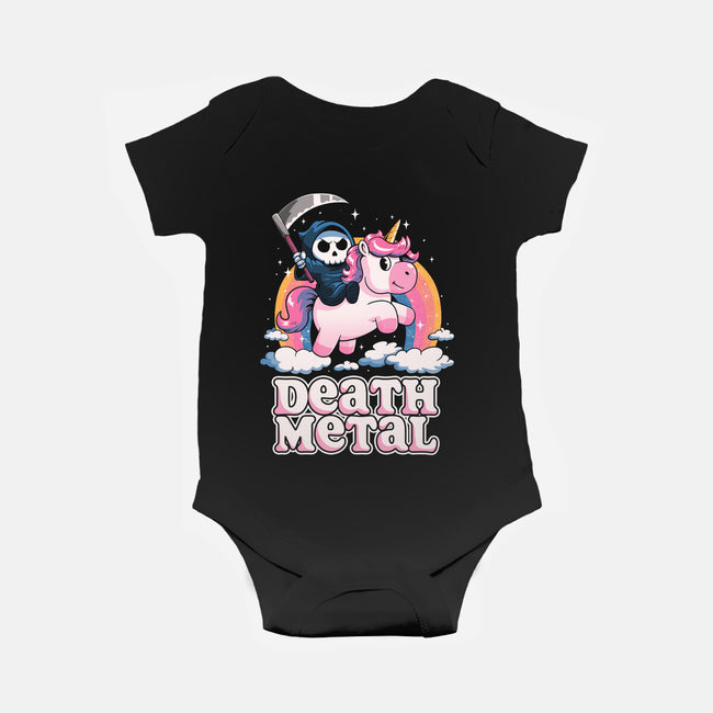Death Metal Unicorn Reaper-Baby-Basic-Onesie-koalastudio