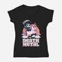 Death Metal Unicorn Reaper-Womens-V-Neck-Tee-koalastudio