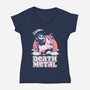 Death Metal Unicorn Reaper-Womens-V-Neck-Tee-koalastudio