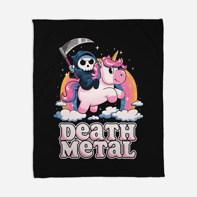Death Metal Unicorn Reaper-None-Fleece-Blanket-koalastudio