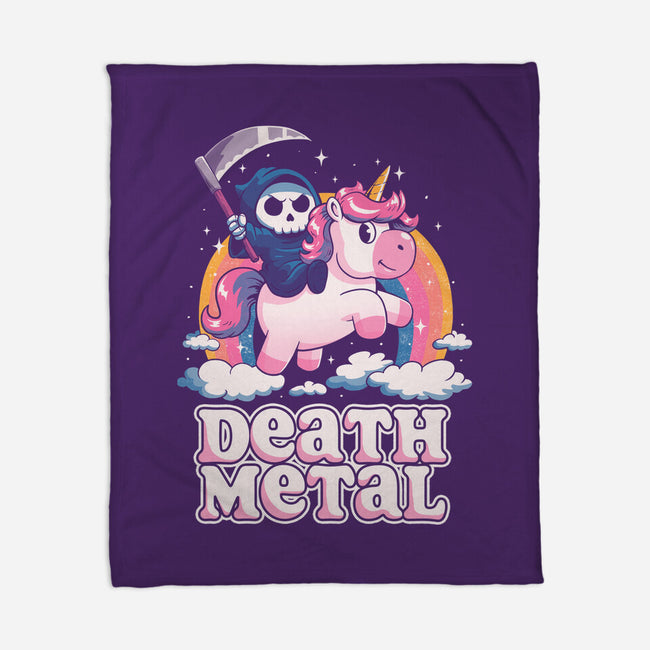 Death Metal Unicorn Reaper-None-Fleece-Blanket-koalastudio