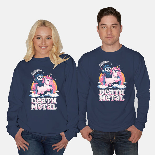 Death Metal Unicorn Reaper-Unisex-Crew Neck-Sweatshirt-koalastudio