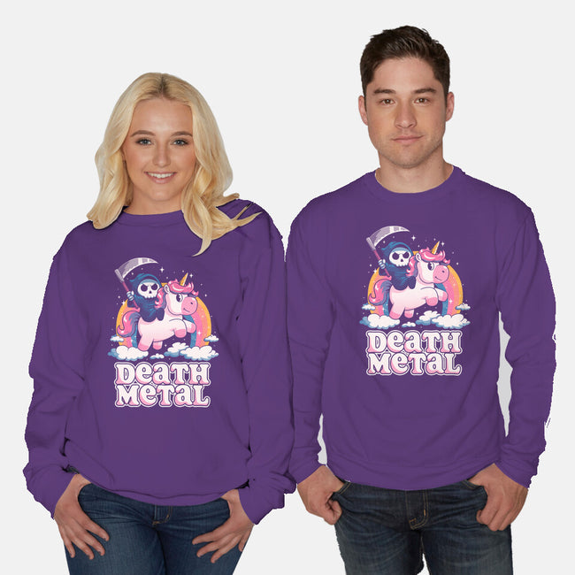 Death Metal Unicorn Reaper-Unisex-Crew Neck-Sweatshirt-koalastudio