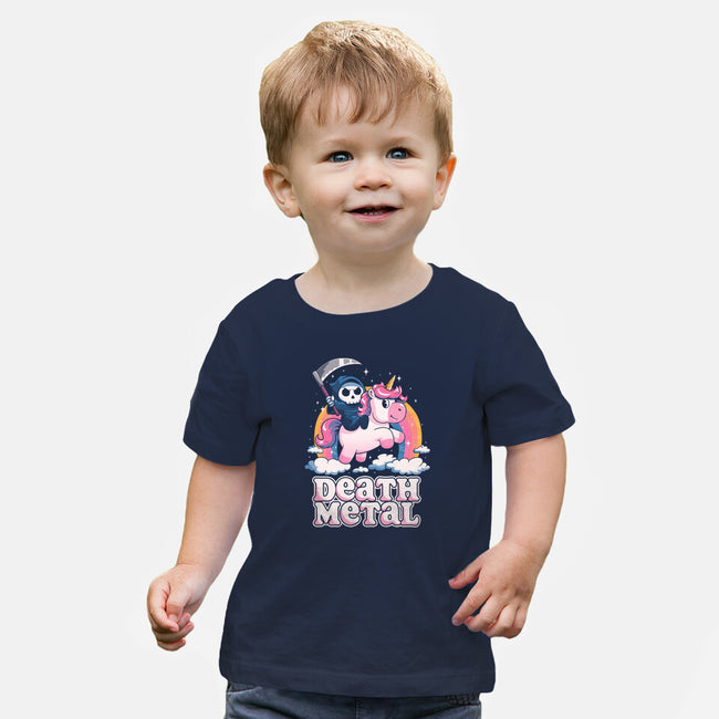 Death Metal Unicorn Reaper-Baby-Basic-Tee-koalastudio