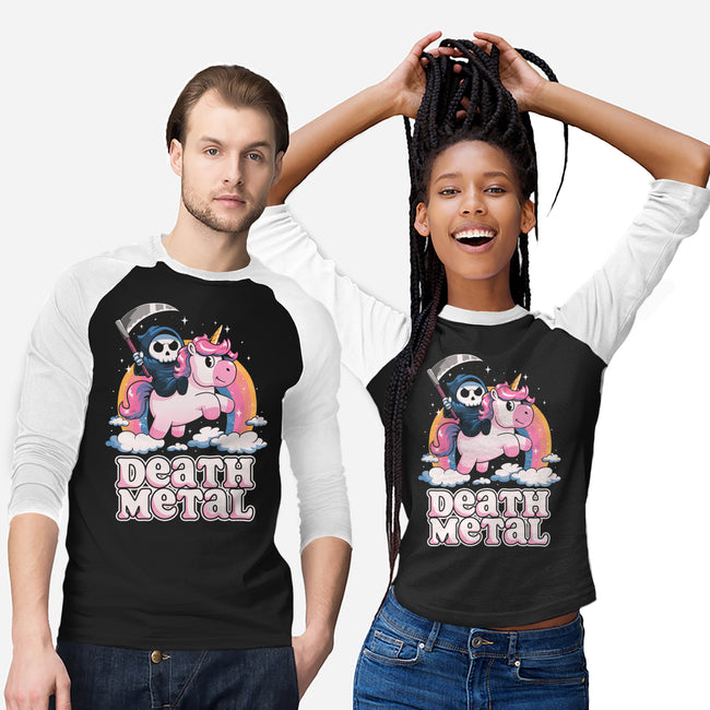 Death Metal Unicorn Reaper-Unisex-Baseball-Tee-koalastudio