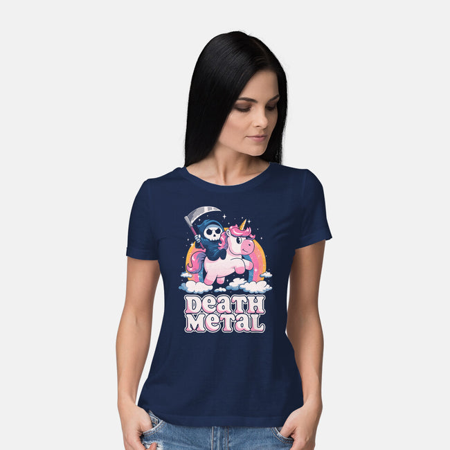 Death Metal Unicorn Reaper-Womens-Basic-Tee-koalastudio